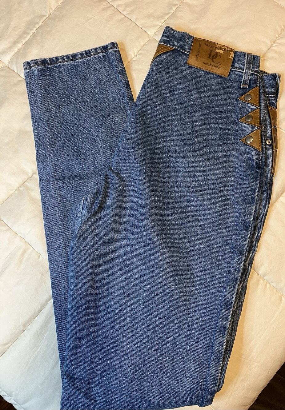 Diamond Cut Gusset Jeans NWT Women 15/16/36 Slim USA Bareback Pocketless DC7FSSK